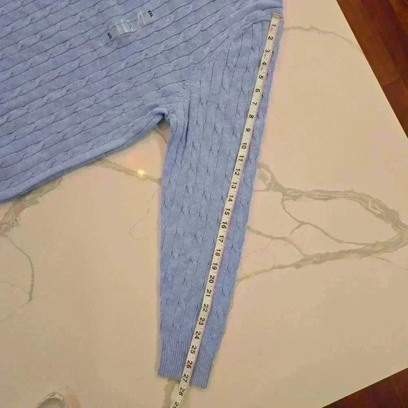 NWT Club Room Mens 1/4 Zip Cable Knit Oversized Sweater Blue Size XXL - Picture 8 of 11